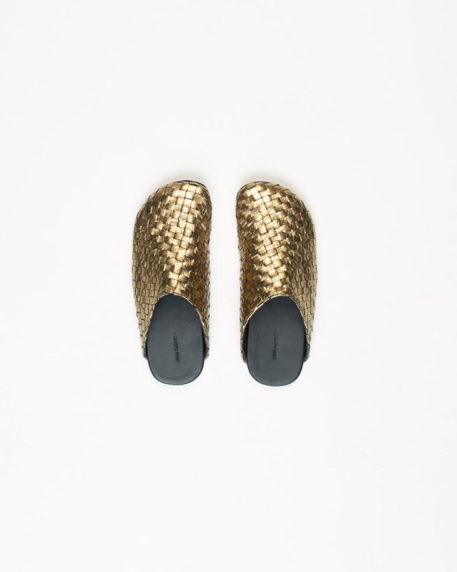 Shem Egonu Suede Mules  Gold