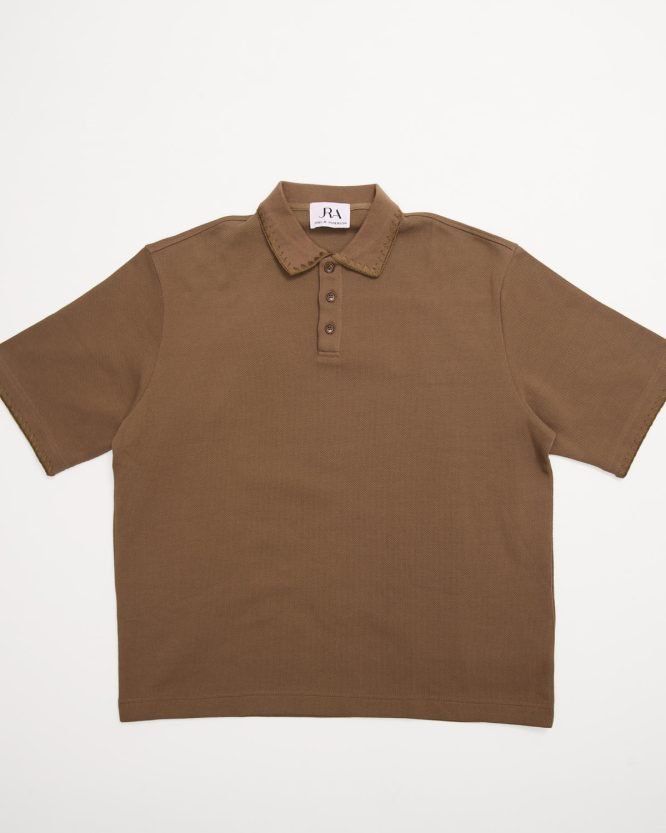 JA Sand brown collar Tee