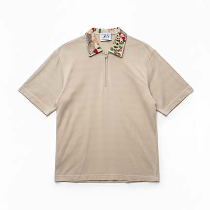 JA Khaki Brown Collar Tee