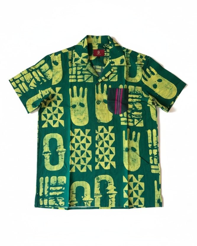 Adira cotton shrt (Gren & Yellow)