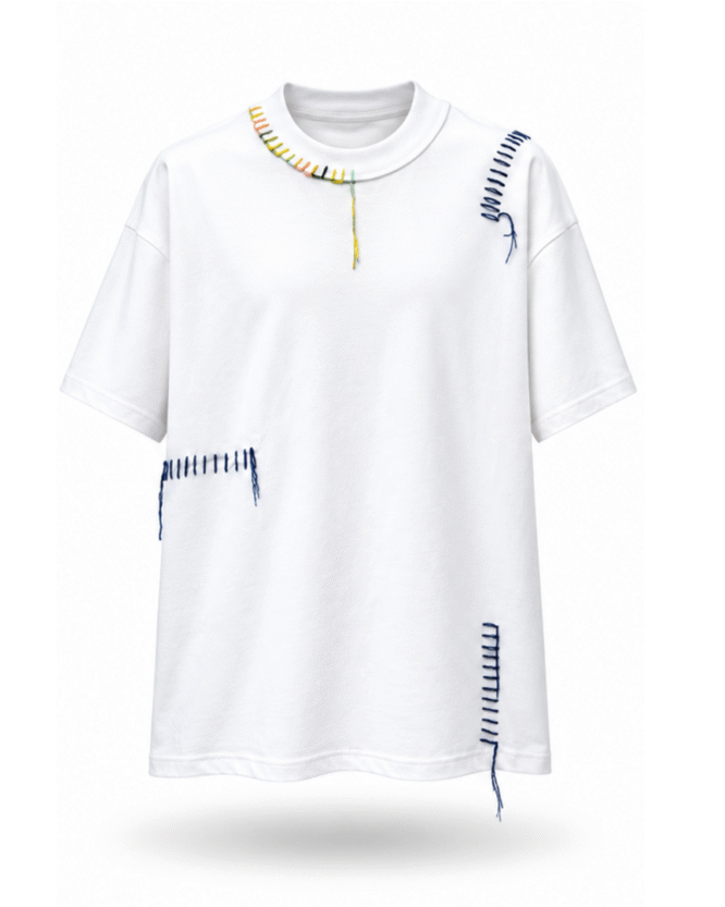 HAPPY TEE FLATLOCK STITCH TEE