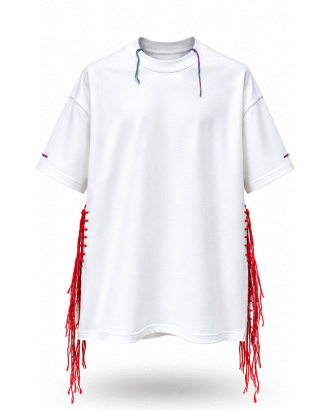 HAPPY TEE WITH COMB STITCH