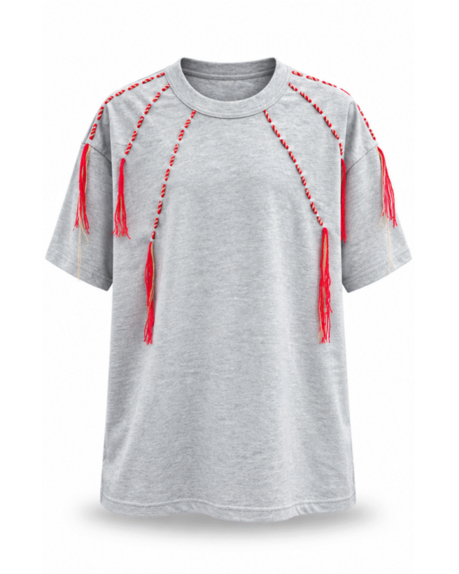 HAPPY TEE WITH OVERCAST STITCH