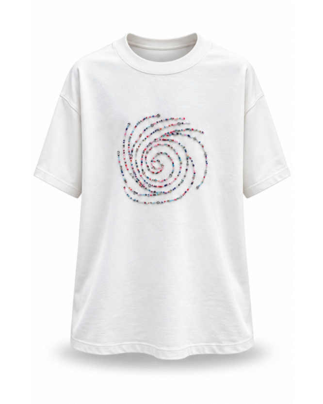 IAN CARSON BEADED KOI TEE