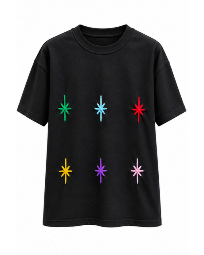 IAN CARSON MULTICOLOR STAR TEE