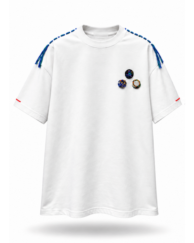 HAPPY TEE THREE BEADED BUTTON