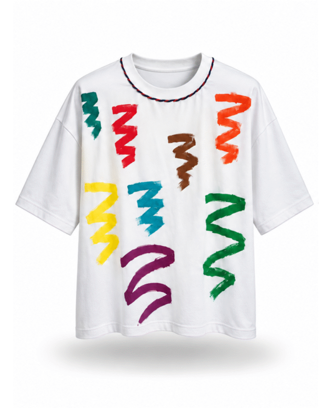 IAN CAROSN ZIGZAG PAINT TEE
